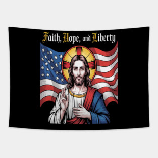 Faith Hope And Liberty Divine Spirit Of Freedom Tapestry