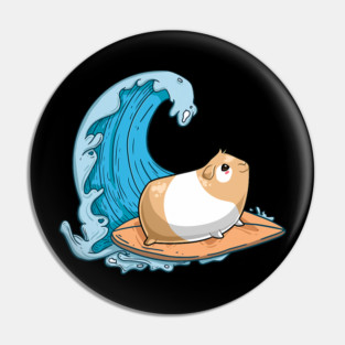 Guinea Pig Mom Dad Piggy Surfing Pin