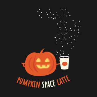 Pumpkin Space Latte, Pumpkin drinking coffee T-Shirt