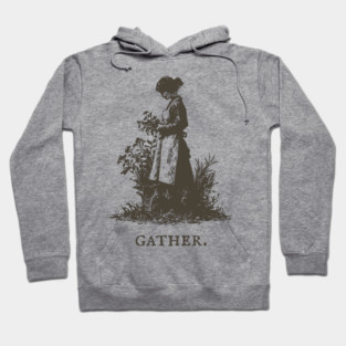 Gather Flowers in an Apron Vintage Illustration Hoodie