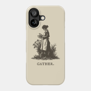 Gather Flowers in an Apron Vintage Illustration Phone Case