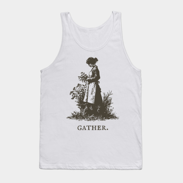 Gather Flowers in an Apron Vintage Illustration Tank Top by TuncGK