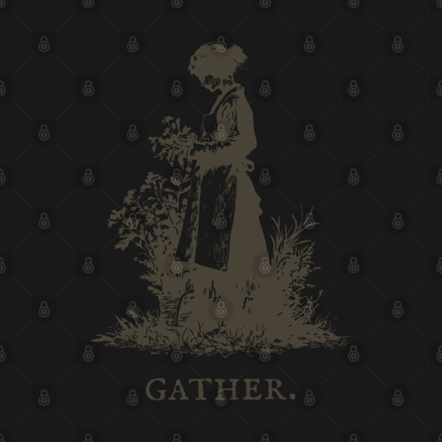 Gather Flowers in an Apron Vintage Illustration by TuncGK