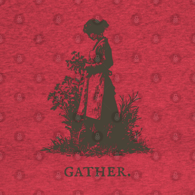 Gather Flowers in an Apron Vintage Illustration by TuncGK