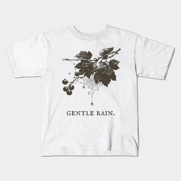 Gentle Rain on Berries and Spiderweb Illustration Kids T-Shirt by TuncGK