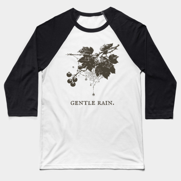Gentle Rain on Berries and Spiderweb Illustration Baseball T-Shirt by TuncGK