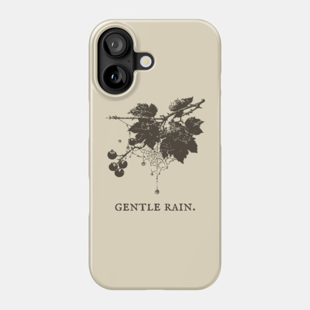 Gentle Rain on Berries and Spiderweb Illustration Phone Case by TuncGK