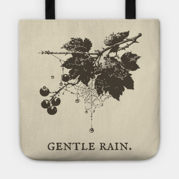 Gentle Rain on Berries and Spiderweb Illustration Tote by TuncGK