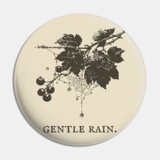 Gentle Rain on Berries and Spiderweb Illustration Pin
