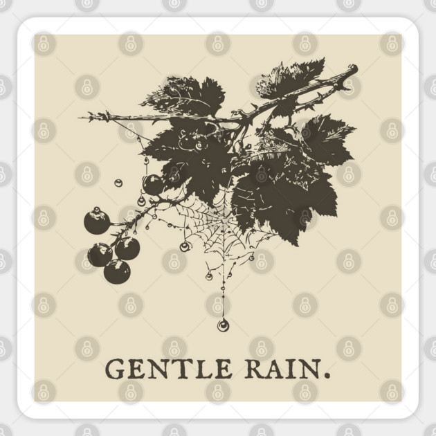 Gentle Rain on Berries and Spiderweb Illustration Sticker by TuncGK