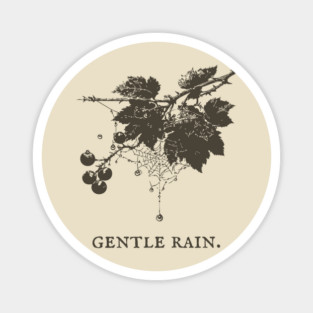 Gentle Rain on Berries and Spiderweb Illustration Magnet