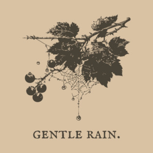 Gentle Rain on Berries and Spiderweb Illustration T-Shirt
