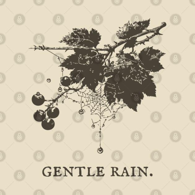 Gentle Rain on Berries and Spiderweb Illustration by TuncGK