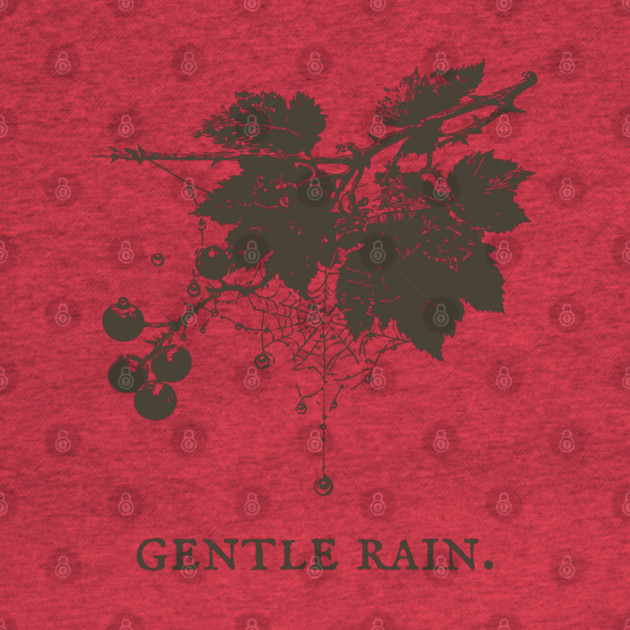 Gentle Rain on Berries and Spiderweb Illustration by TuncGK
