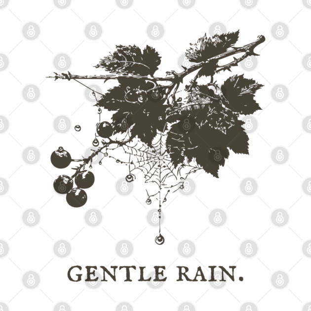Gentle Rain on Berries and Spiderweb Illustration by TuncGK