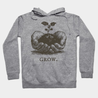 Grow Seedling in Hands Illustration Hoodie