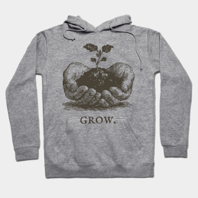 Grow Seedling in Hands Illustration Hoodie by TuncGK