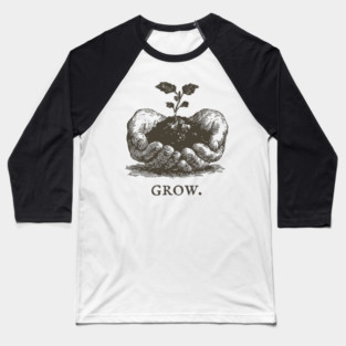 Grow Seedling in Hands Illustration Baseball T-Shirt
