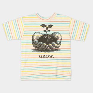 Grow Seedling in Hands Illustration Kids T-Shirt
