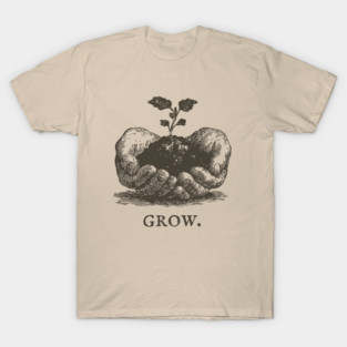 Grow Seedling in Hands Illustration T-Shirt