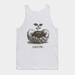 Grow Seedling in Hands Illustration Tank Top