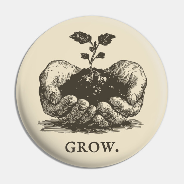 Grow Seedling in Hands Illustration Pin by TuncGK