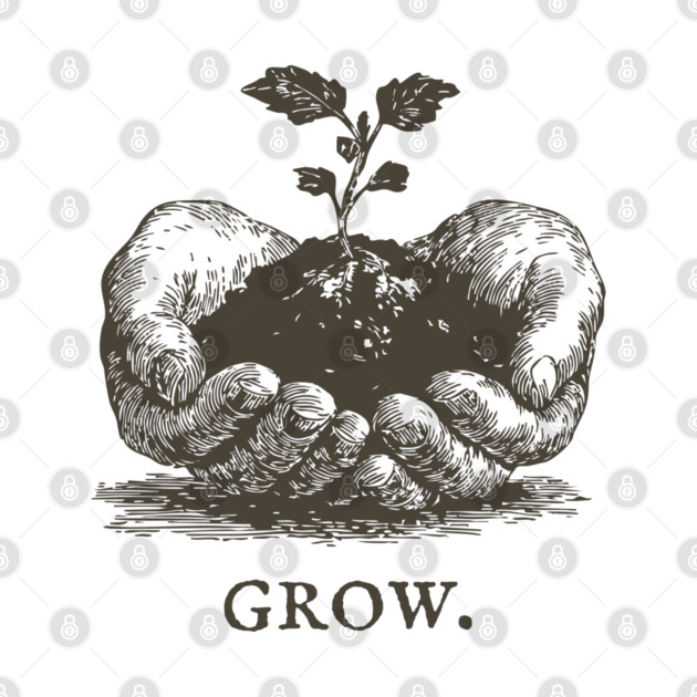 Grow Seedling in Hands Illustration by TuncGK