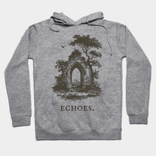 Overgrown Abbey Ruins Vintage Illustration Hoodie