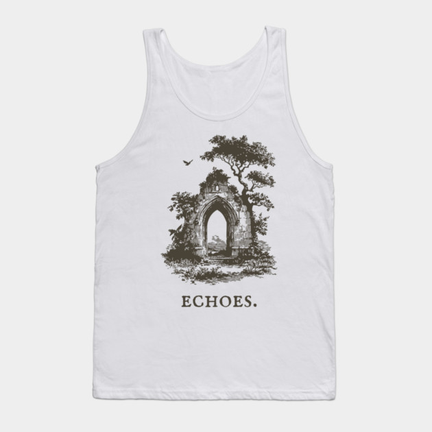 Overgrown Abbey Ruins Vintage Illustration Tank Top by TuncGK