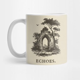 Overgrown Abbey Ruins Vintage Illustration Mug