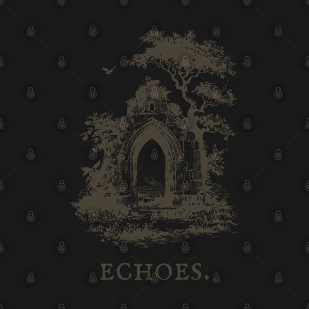 Overgrown Abbey Ruins Vintage Illustration by TuncGK