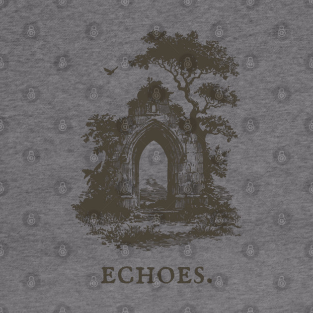 Overgrown Abbey Ruins Vintage Illustration by TuncGK