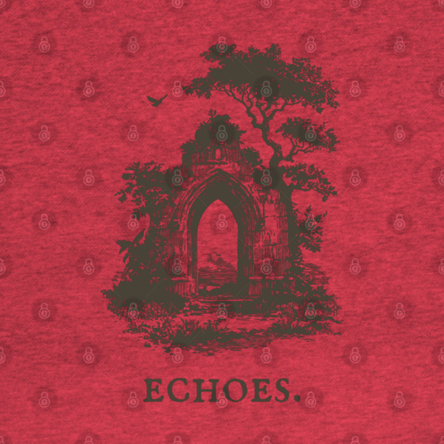 Overgrown Abbey Ruins Vintage Illustration by TuncGK