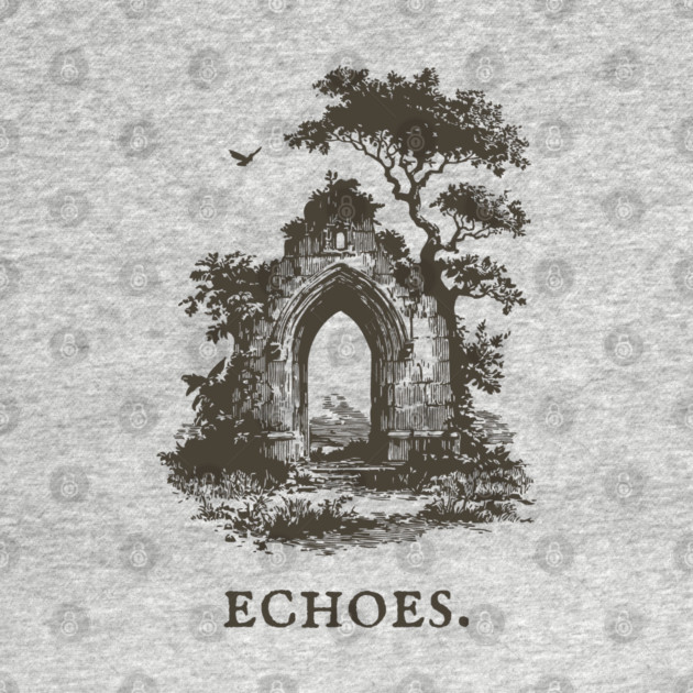 Overgrown Abbey Ruins Vintage Illustration by TuncGK