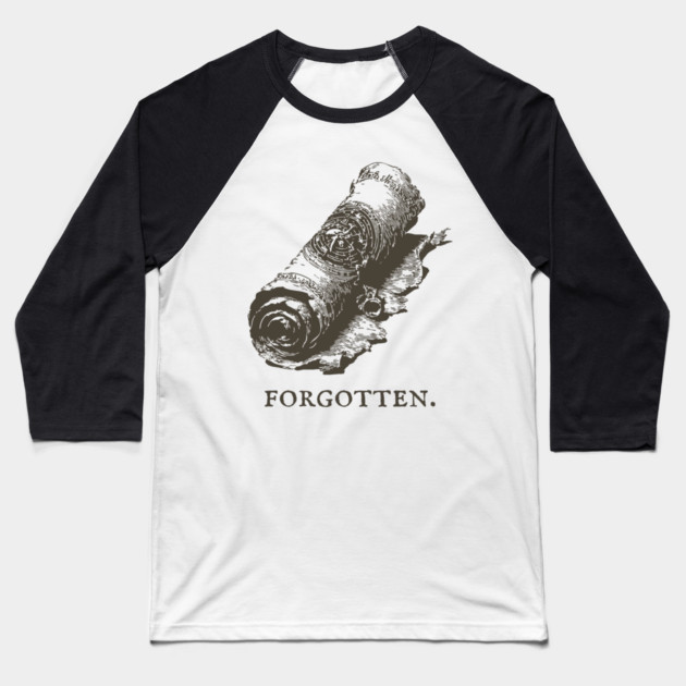 Forgotten Ancient Scroll of Lore Illustration Baseball T-Shirt by TuncGK