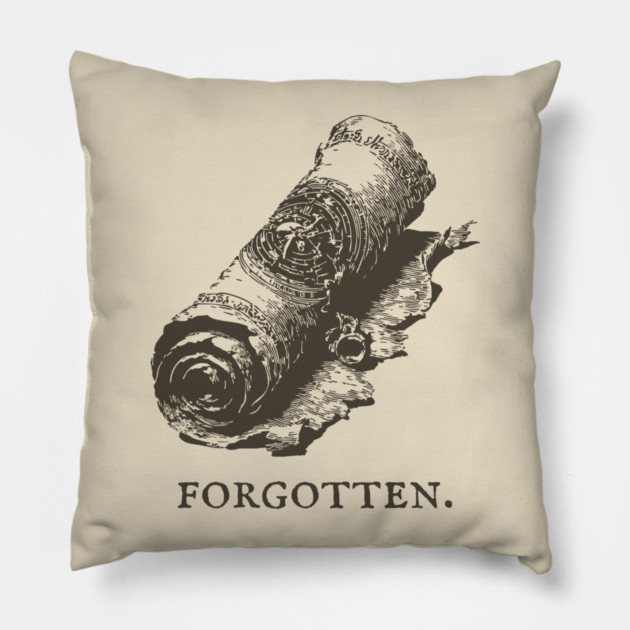 Forgotten Ancient Scroll of Lore Illustration Pillow by TuncGK