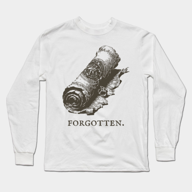Forgotten Ancient Scroll of Lore Illustration Long Sleeve T-Shirt by TuncGK