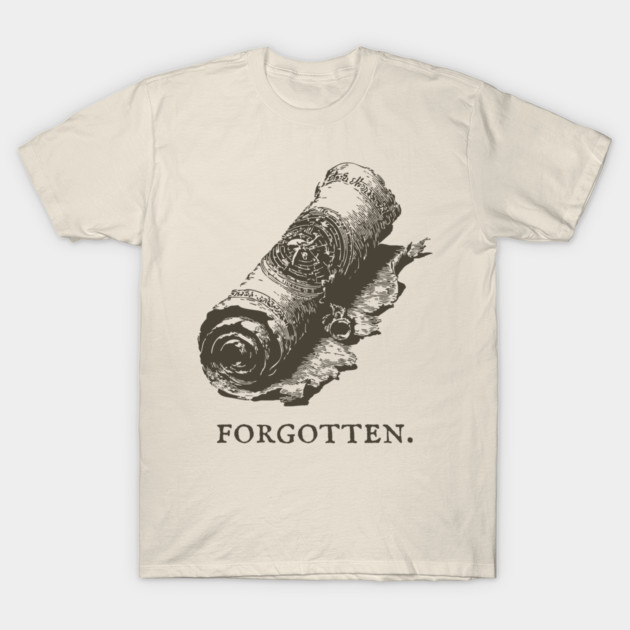 Forgotten Ancient Scroll of Lore Illustration T-Shirt by TuncGK