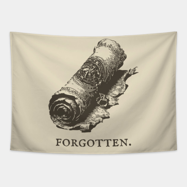 Forgotten Ancient Scroll of Lore Illustration Tapestry by TuncGK