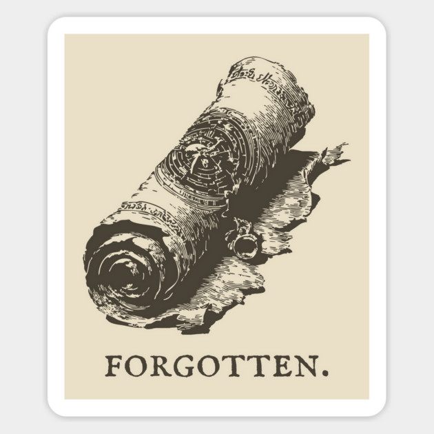 Forgotten Ancient Scroll of Lore Illustration Magnet by TuncGK