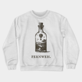 Fernweh Hot Air Balloon in a Bottle Illustration Crewneck Sweatshirt