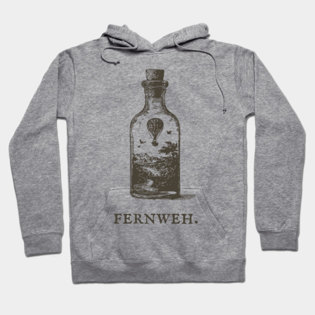 Fernweh Hot Air Balloon in a Bottle Illustration Hoodie by TuncGK
