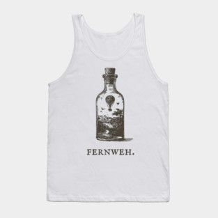 Fernweh Hot Air Balloon in a Bottle Illustration Tank Top