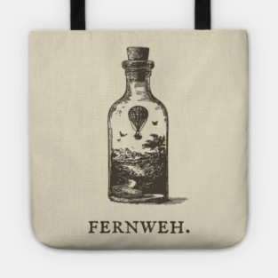 Fernweh Hot Air Balloon in a Bottle Illustration Tote