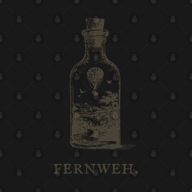 Fernweh Hot Air Balloon in a Bottle Illustration by TuncGK