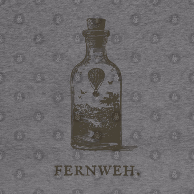 Fernweh Hot Air Balloon in a Bottle Illustration by TuncGK