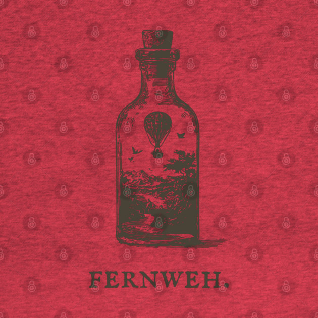 Fernweh Hot Air Balloon in a Bottle Illustration by TuncGK