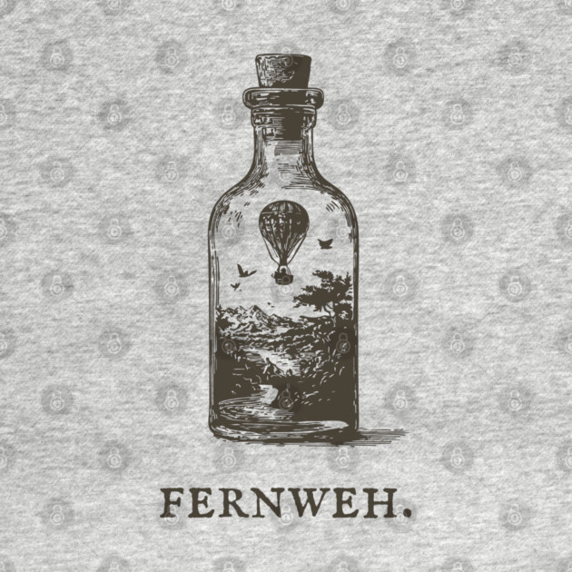 Fernweh Hot Air Balloon in a Bottle Illustration by TuncGK