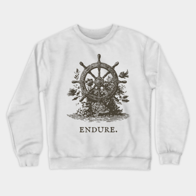 Endure Overgrown Ship's Wheel Illustration Crewneck Sweatshirt by TuncGK