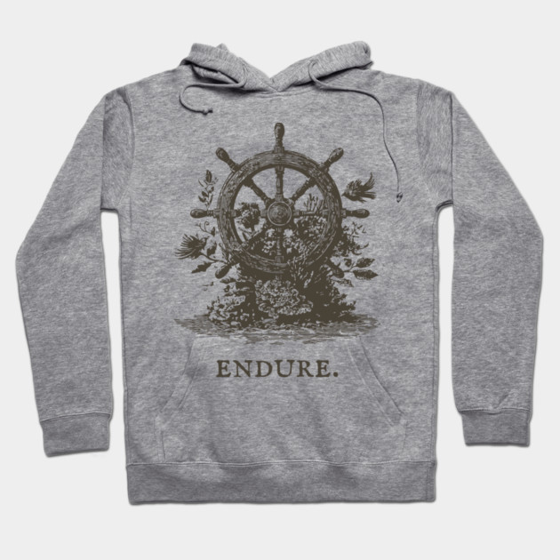 Endure Overgrown Ship's Wheel Illustration Hoodie by TuncGK